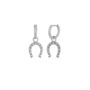 Silver Sterling Hoop Horseshoe Equestrian Earrings, thumbnail 5 of 5