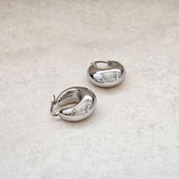 Chunky U Shape Hoops Silver, 3 of 5