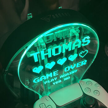 LED Light Retro Game Over Controller And Headset Stand, 2 of 3