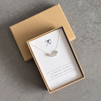 70th Birthday Necklace In Sterling Silver, 2 of 7