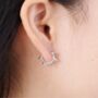 12 Mm Silver Spike Hoops, Hoop Earrings, thumbnail 2 of 7