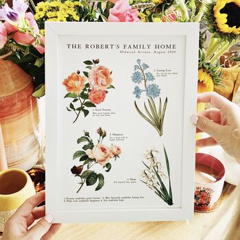 New Home Botanical Personalised Print, 5 of 5