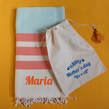 Personalised Cotton Throw Shawl Towel, Gift Set For Mothers, 7 of 11