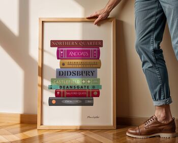 Manchester Book Stack Art Print, 5 of 6