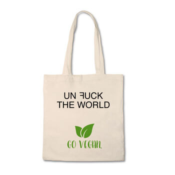 'Unfuck The World' Vegan Tote Bag, 3 of 3