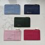 Personalised Embossed Faux Saffiano Leather Card Holder Wallet Purse, thumbnail 3 of 9