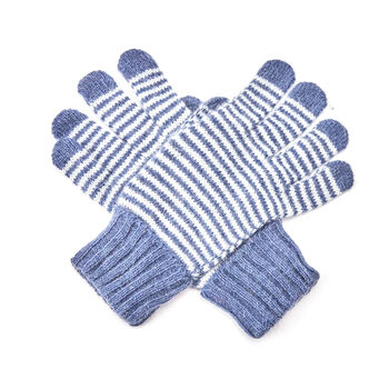Stripe Angora Knit Gloves, 6 of 9