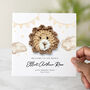 Personalised Crochet Lion New Baby Card, thumbnail 2 of 4