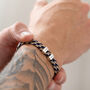 Personalised Men's Silver Nautical Cord Story Bracelet, thumbnail 1 of 3