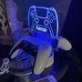 Personalised LED Light Neon Blue Dual Controller Stand, thumbnail 1 of 5