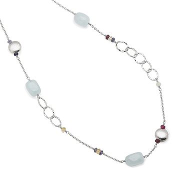 Silver Aquamarine Necklace 14' To 15', 16 To 18', 36', 5 of 12
