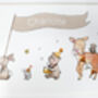 Personalised Framed Woodland Baby Animal Parade Print, thumbnail 3 of 11