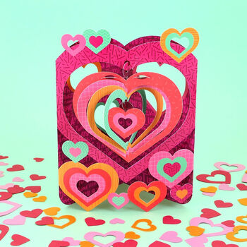 Pop Up 3D Hearts Swing Card Blank, 3 of 5