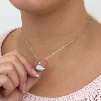Sterling Silver Personalised Hedgehog Necklace, 2 of 4
