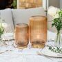 Cordless Tan Ribbed Glass Lamps, thumbnail 3 of 11