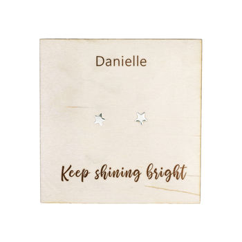'Keep Shining Bright' Star Stud Earrings, 5 of 9