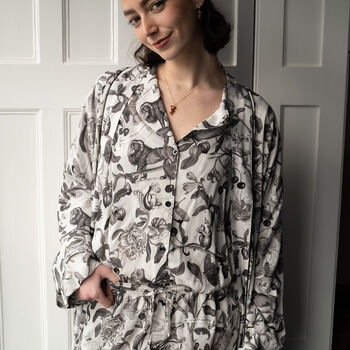 Tree Of Life Monochrome Long Kimono, 2 of 4