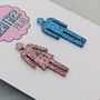 Male And Female Toilet Sign Glitter Earrings / Restroom Icon Statement Dangles / Pop Art Jewellery / Birthday Gift For Her, thumbnail 3 of 8
