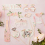 Rose Gold Floral Hen Party Photo Booth Props, thumbnail 1 of 3