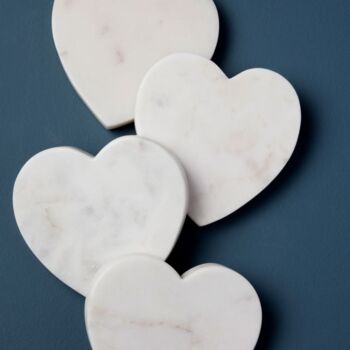 Set Of Four Heart Marble Coasters, 3 of 4
