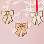 Personalised Wooden Bow Christmas Decoration, thumbnail 6 of 6