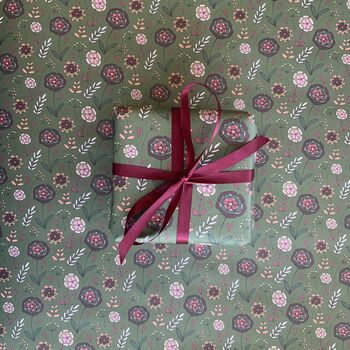 Retro Flower Garden Wrapping Paper, 4 of 4