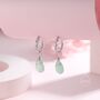 Sterling Silver Natural Faceted Crystal Huggie Hoop Earrings, thumbnail 2 of 9