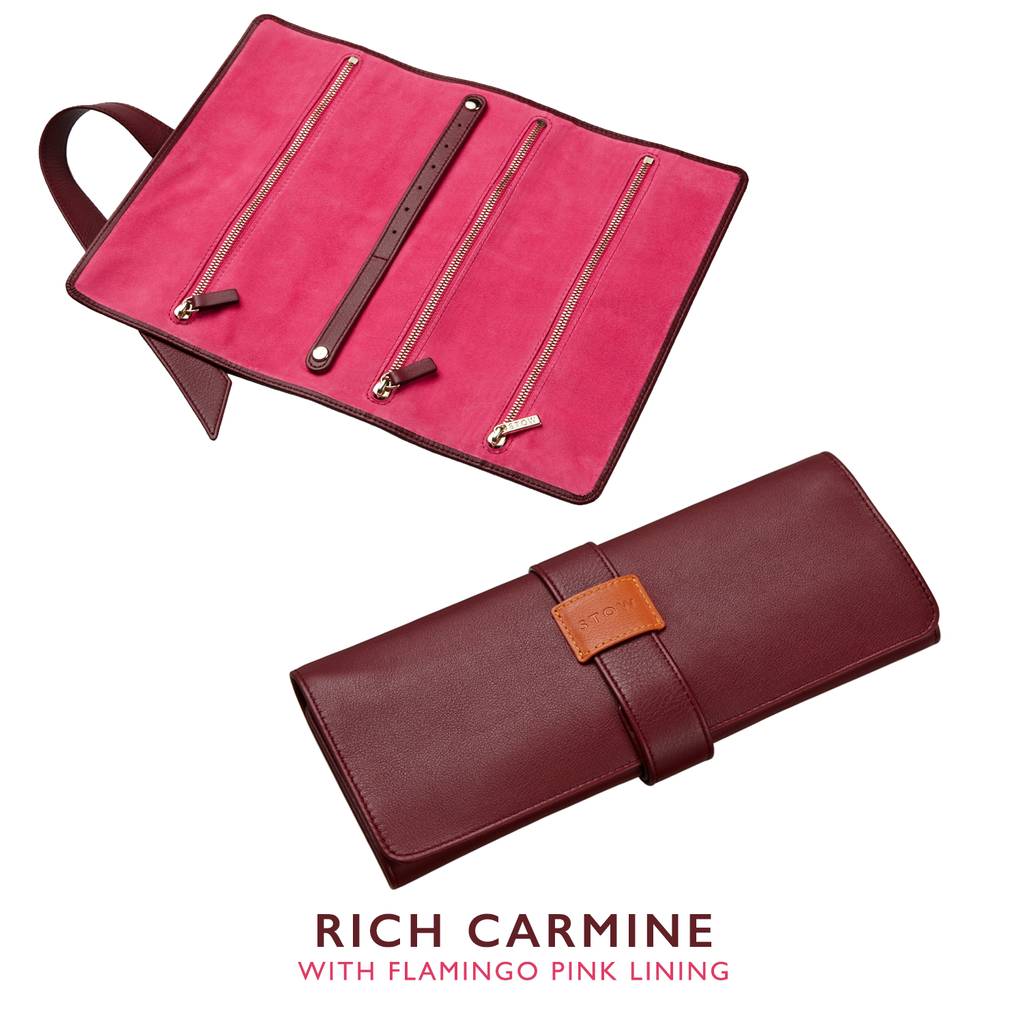luxury soft leather personalised jewellery roll by stow