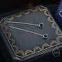 Sterling Silver Genuine Black Onyx Dot Threader Earrings, thumbnail 1 of 10