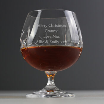 Crystal Cut Brandy Cognac Personalised Glass, 3 of 11