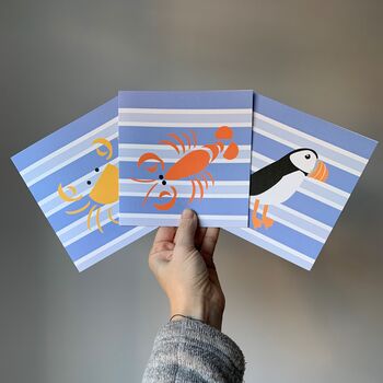 Coastal Set Of Six Mixed Design Cards, 3 of 10