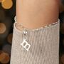 Sterling Silver Letter Initial Charm Bracelet, thumbnail 1 of 4