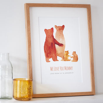 Personalised First Mother's Day Bear Family Print, 2 of 4