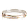 Rajput Empowerment Turquoise Silver Spinning Bangle, thumbnail 4 of 11