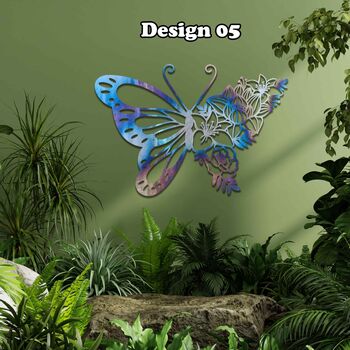 Metal Mandala Butterflies With Flowers Garden Decor, 7 of 11