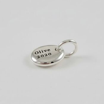 Pebble Personalised Solid Silver Charm, 3 of 12