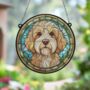 Cockapoo Apricot Stained Glass Effect Suncatcher, thumbnail 3 of 6