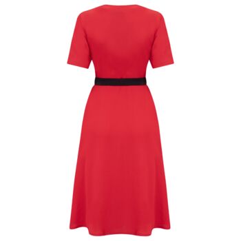 Olivia Dress In Lipstick Red Vintage 1940s Style, 2 of 3