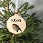 Personalised Traditional Robin Bauble Tree Decoration, thumbnail 1 of 3