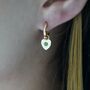 Peridot Heart Charm Earrings, thumbnail 3 of 10