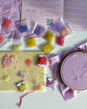 Beaded Embroidery Kit In 'Lilac', 5 of 10