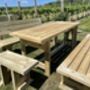 Garden Table And Benches Set, thumbnail 4 of 11