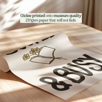 Booked And Busy Funny Book Print, 6 of 12