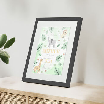 Personalised On The Day You Were Born Safari Framed Print, 5 of 10