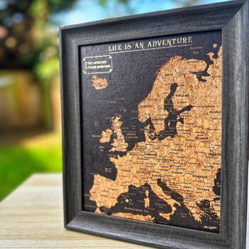 Europe Push Pin Map Europe Cork Board Travel Gift, 3 of 12