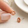 Sterling Silver And Rose Gold Poppy Stud Earrings: August Birth Flower – 7mm, thumbnail 2 of 8