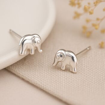 Sterling Silver Elephant Stud Earrings – 8mm, 3 of 7