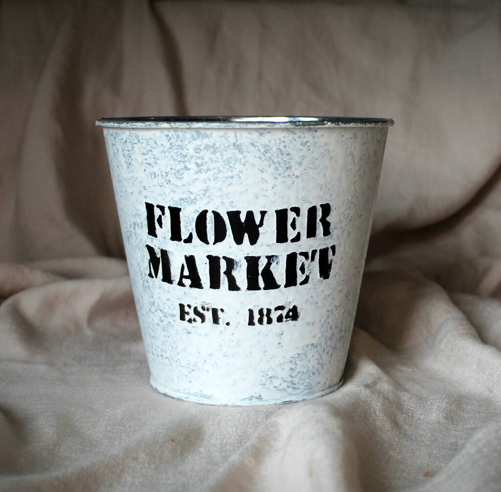 Handcrafted Metal Tin Flower Pot By Objet Dahlia