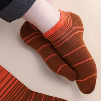 Peace Beige And Retro Brown Men's Trainer Socks Bundle, 8 of 8