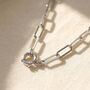 18ct Rhodium Filled Silver Paperclip Necklace, thumbnail 1 of 3